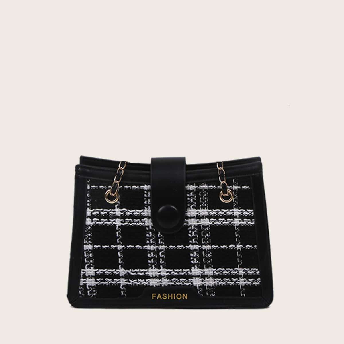 

Tweed Chain Bag, Black
