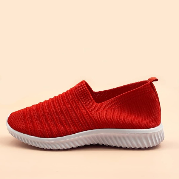 

Minimalist Wide Fit Knit Slip On Sneakers, Red