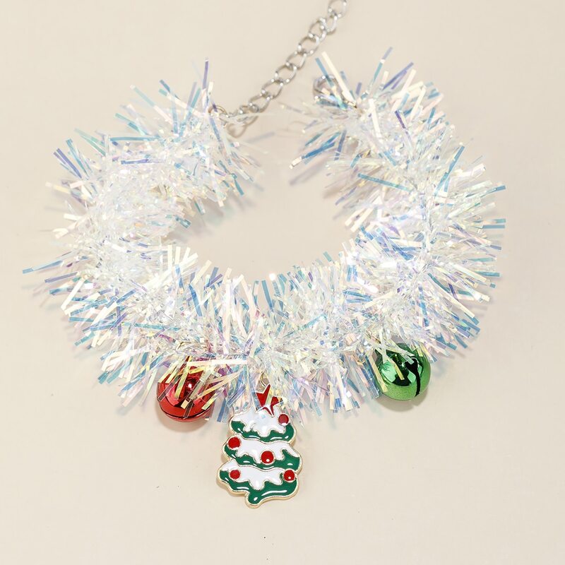 

Christmas Bell Charm Tinsel Garland Bracelet, Multicolor