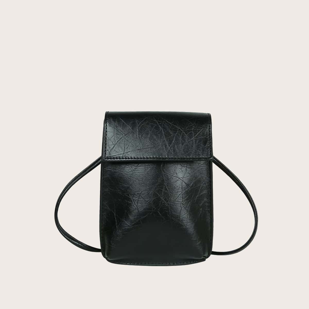 

Minimalist Flap Crossbody Bag, Black