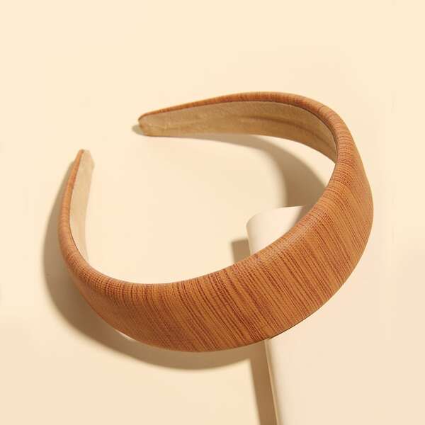 

PU Wood Pattern Hair Hoop, Orange