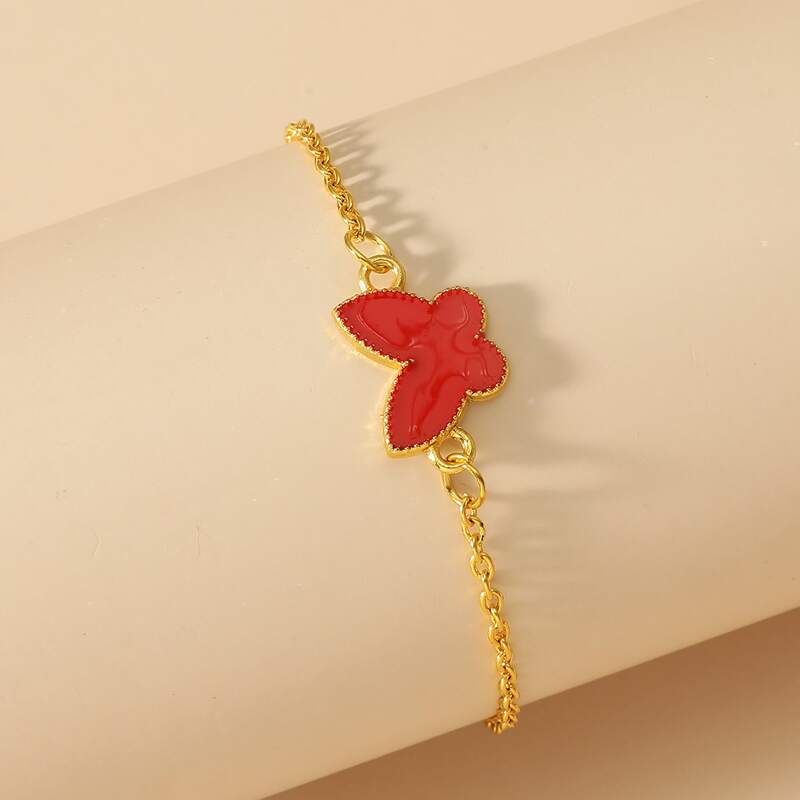 

Butterfly Chain Bracelet, Red