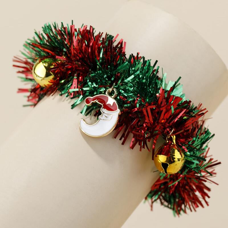 

Christmas Bell Charm Tinsel Garland Bracelet, Multicolor