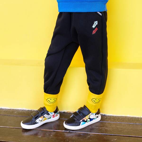 

Boys Letter Graphic Sweatpants, Black