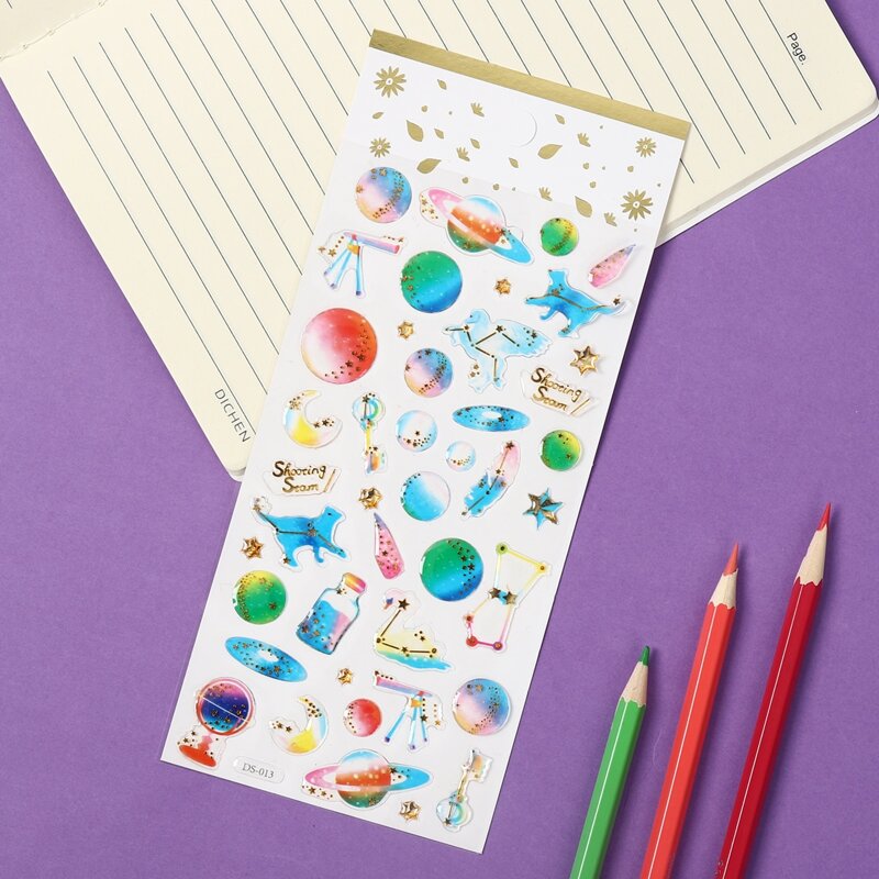 

1sheet Planet Print Sticker, Multicolor