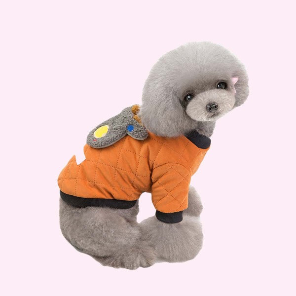 

Deer Pattern Quilted Dog Coat, Orange