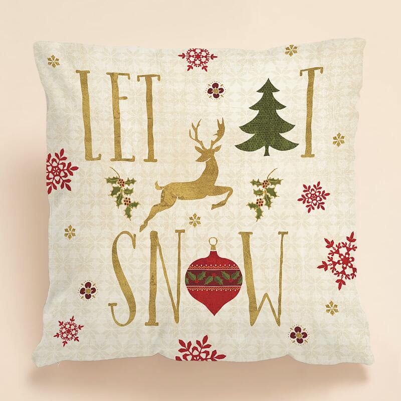 

Christmas Letter Graphic Cushion Cover Without Filler, Multicolor