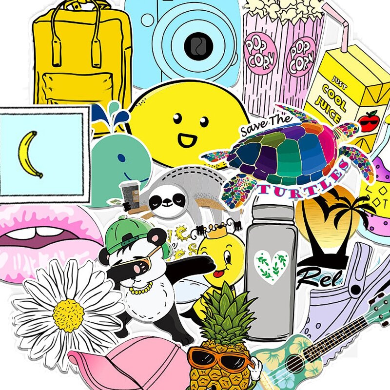 

50pcs Cartoon Graphic Sticker, Multicolor