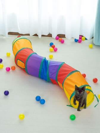 彩色貓咪隧道玩具