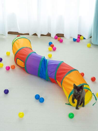 彩色貓咪隧道玩具