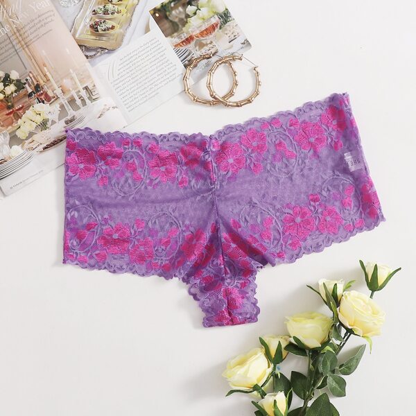 

Plus Floral Lace Panty, Purple