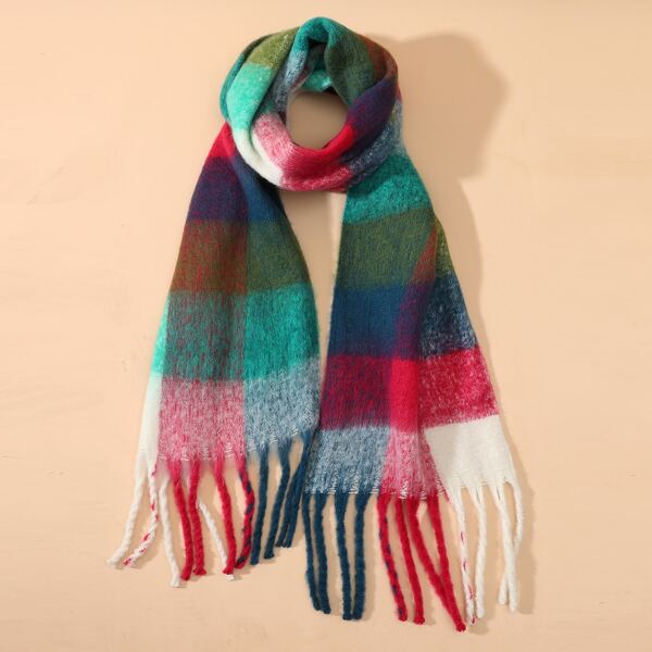 

Plaid Pattern Scarf, Multicolor