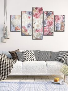 5pcs Flower Print Wall Painting Without Frame - Multicolor - View 7