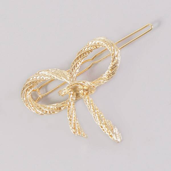 

Girls Bow Decor Hair Clip, Gold