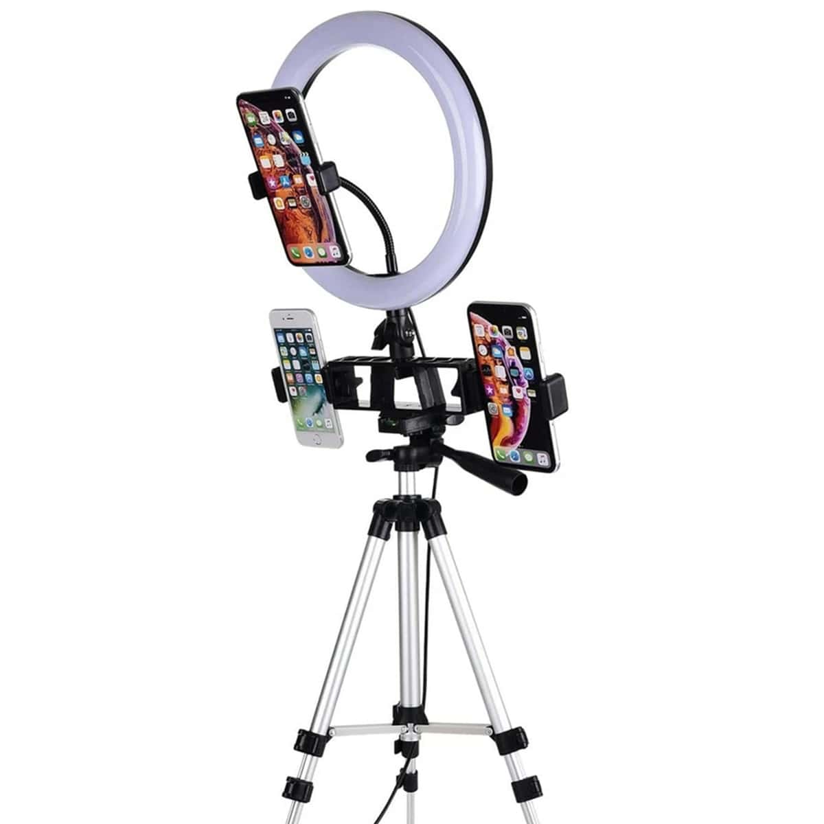 

Adjustable Ring Light With Tripod Stand, Silver