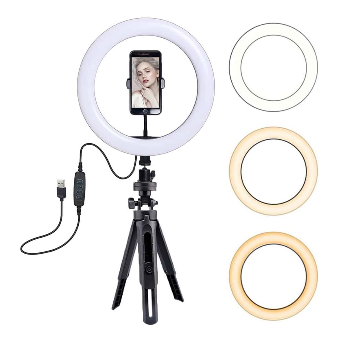 

Adjustable Ring Light With Tripod Stand, Black