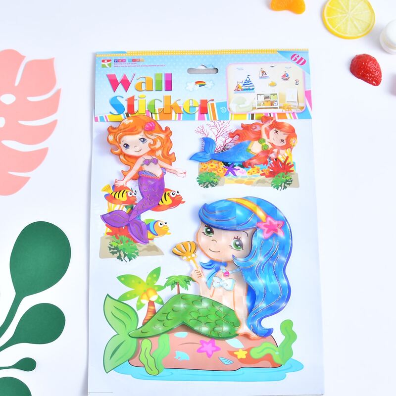 

Kids Mermaid Print Wall Sticker, Multicolor