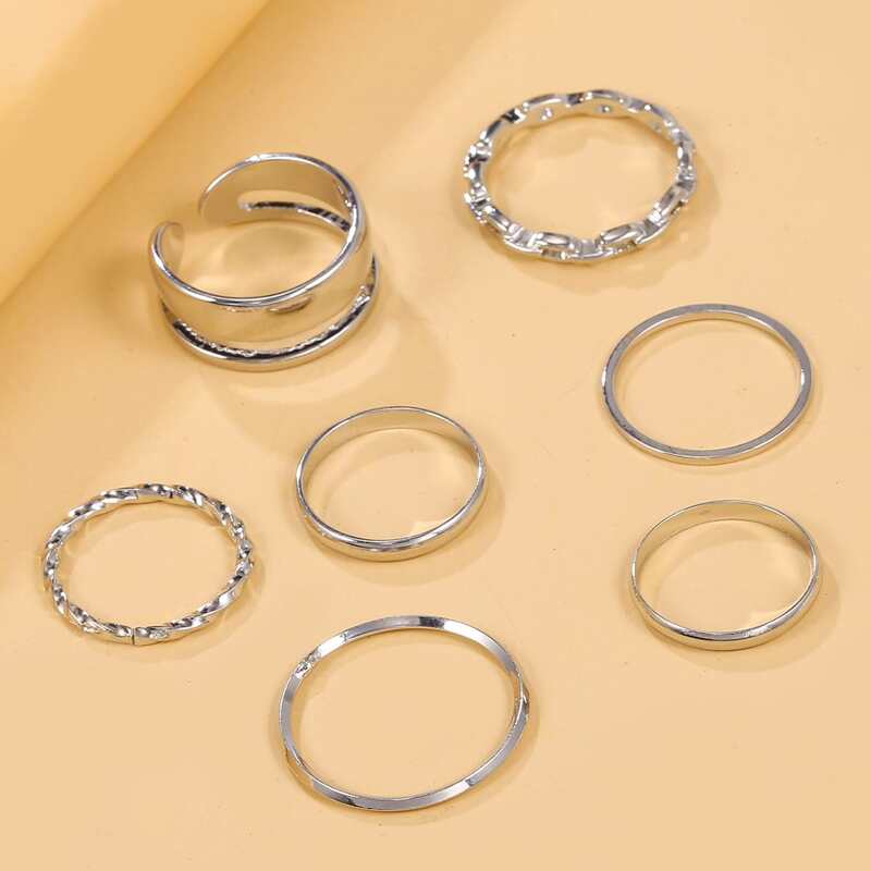 

7pcs Minimalist Ring, Silver