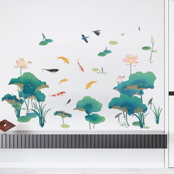 

Lotus Print Wall Sticker, Multicolor