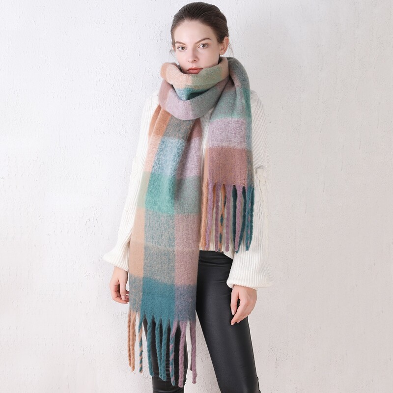 

Fringe Hem Colorblock Scarf, Multicolor