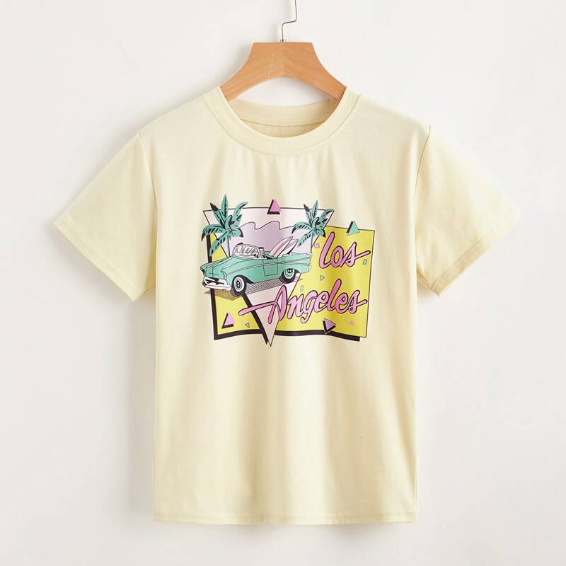 

Letter Graphic Tee, Beige