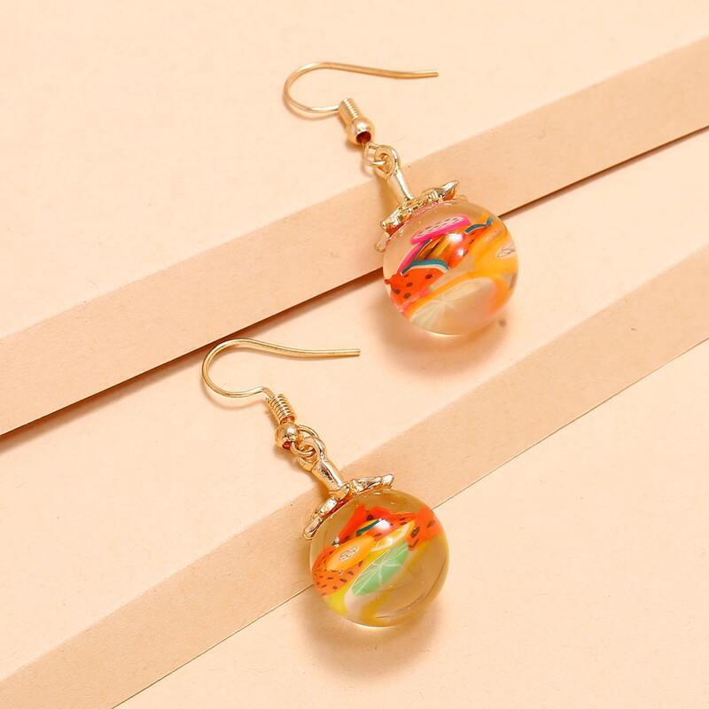 

Fruit Ball Design Drop Earrings, Multicolor