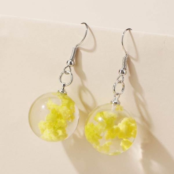 

1pair Ball Pendant Earrings, Yellow