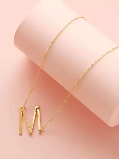 1入組字母吊墜項鍊
