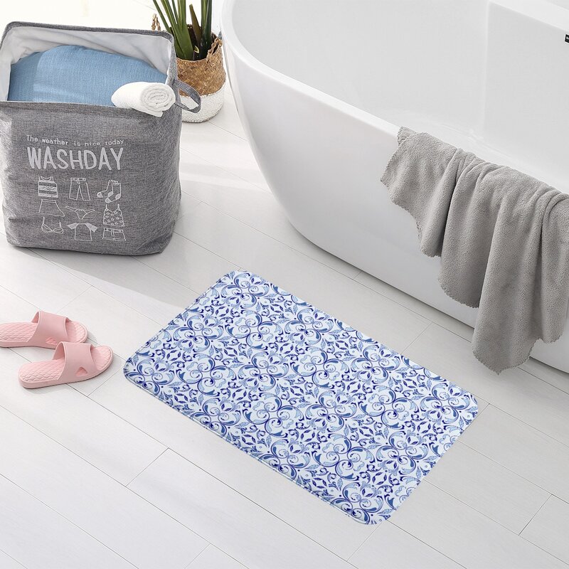 

Graphic Print Floor Mat, Blue