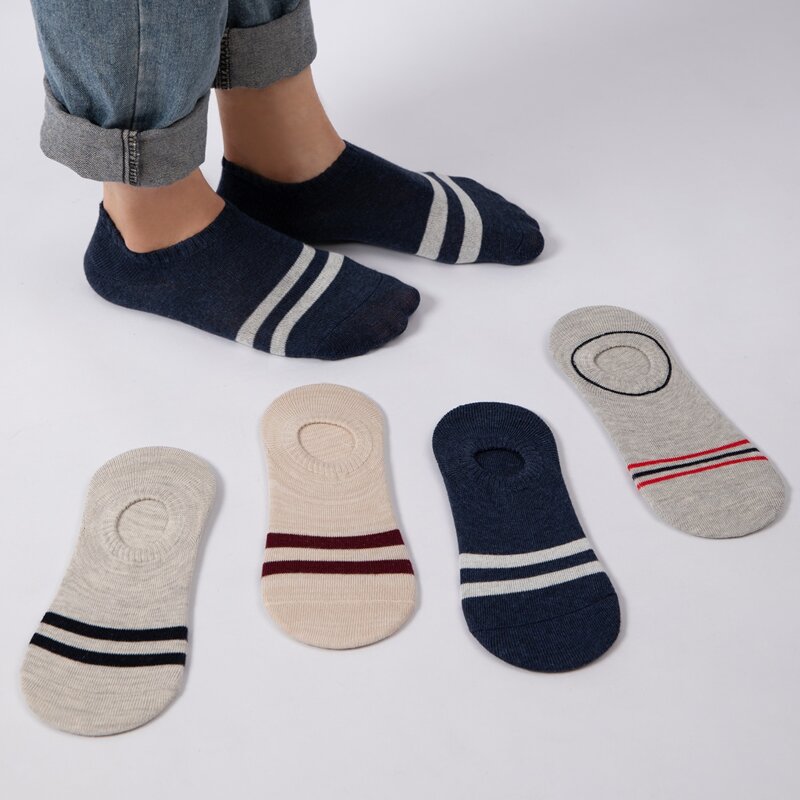 

5pairs Guys Striped Pattern Socks, Multicolor