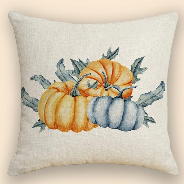 

Pumpkin Print Cushion Cover Without Filler, Multicolor