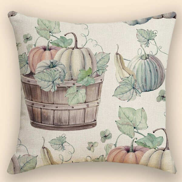 

Pumpkin Print Cushion Cover Without Filler, Multicolor