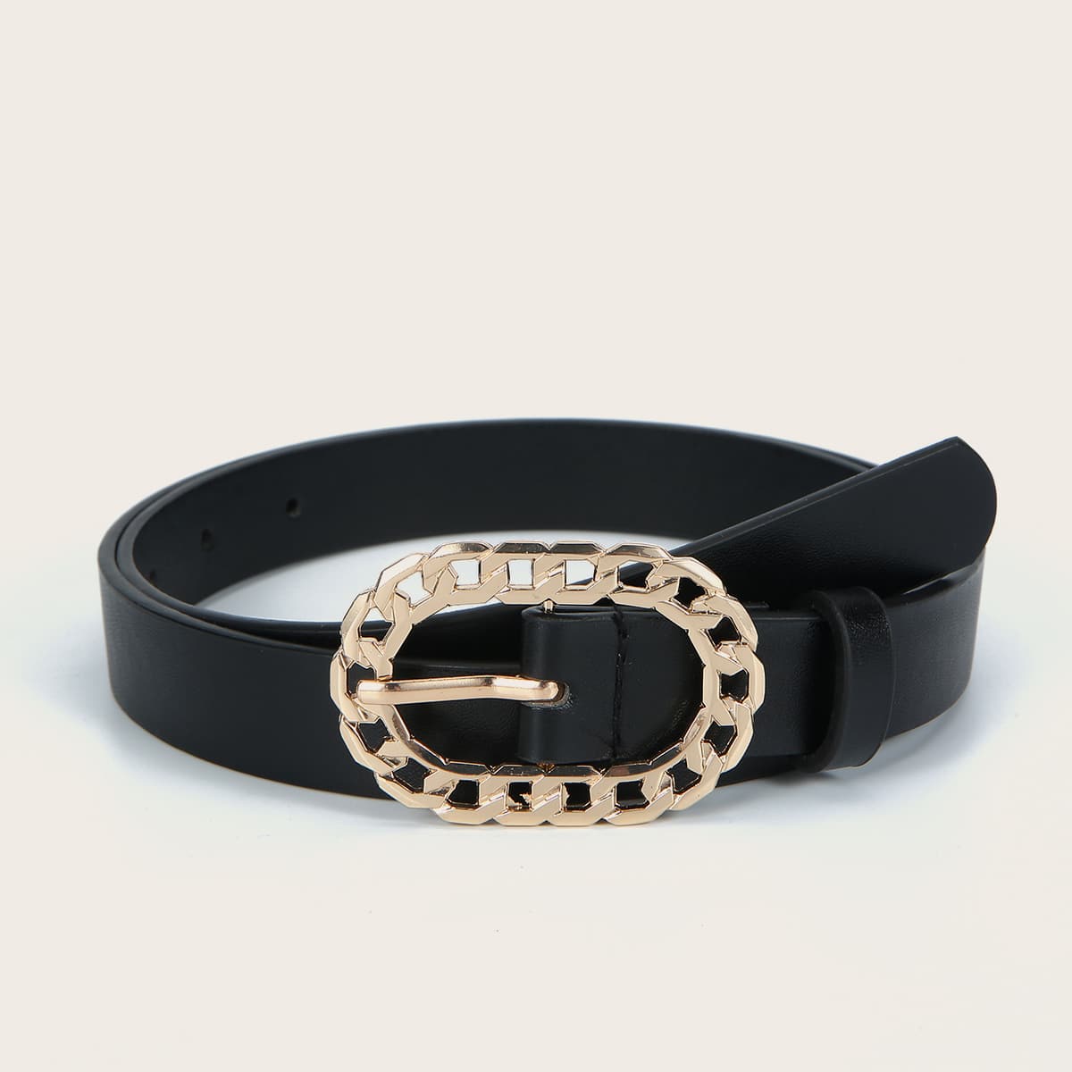

Chain Buckle Belt, Black