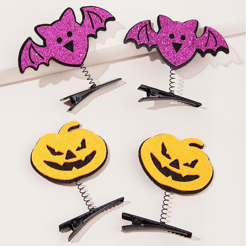 

4pcs Halloween Bat Decor Hair Clip, Multicolor