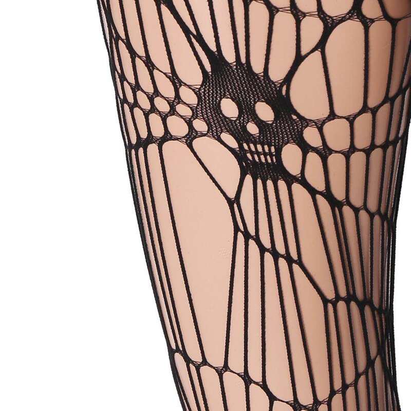 

Halloween Skeleton Fishnet Tights, Black