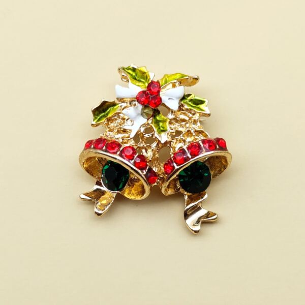 

Christmas Bell Design Brooch, Red