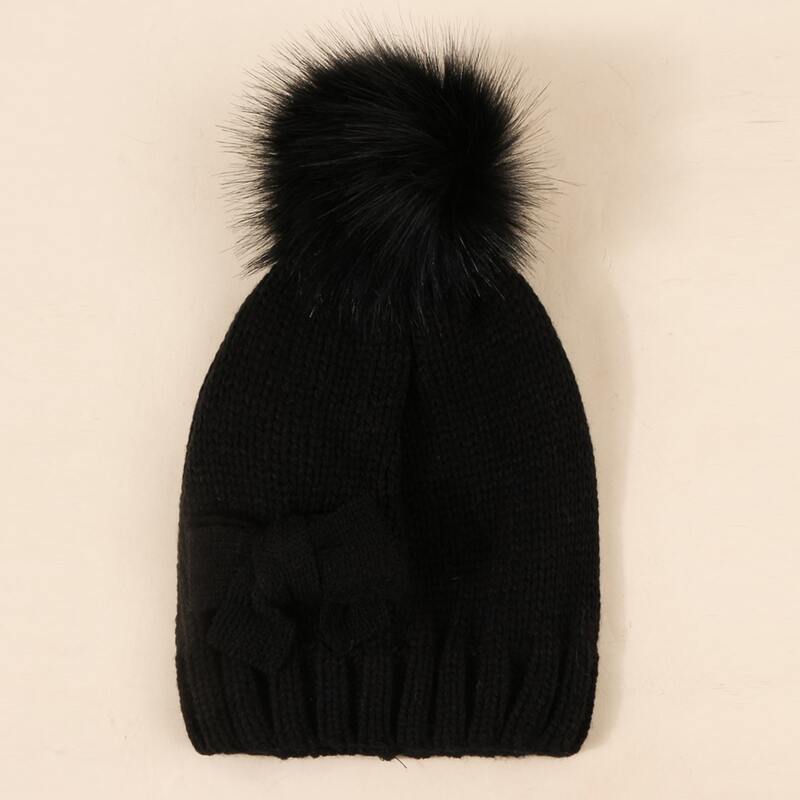 

Simple Pom Pom Beanie, Black