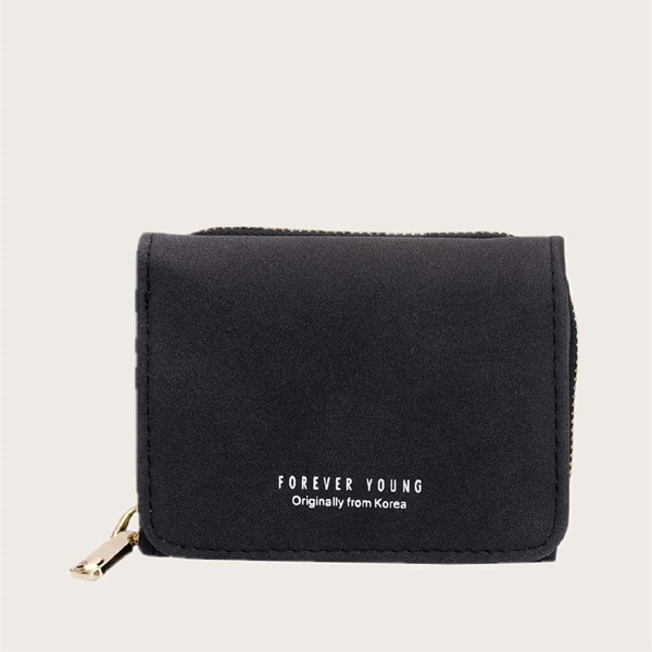

Letter Graphic Short Purse, Black