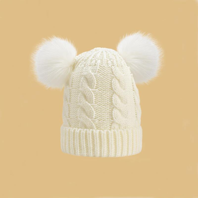 

Pom-pom Decor Beanie, White