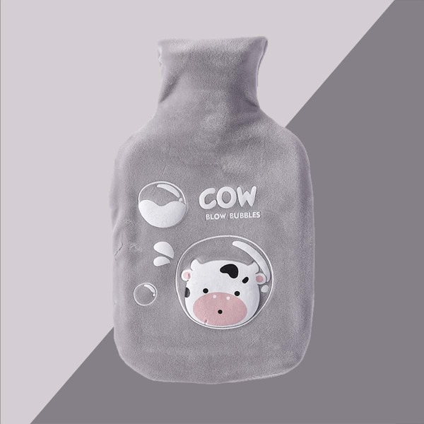 

1pc Cartoon Graphic Cover Hot Water Bag, Light grey