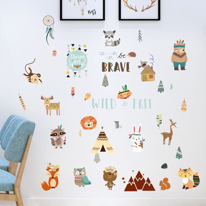 

Cartoon Graphic Wall Sticker, Multicolor