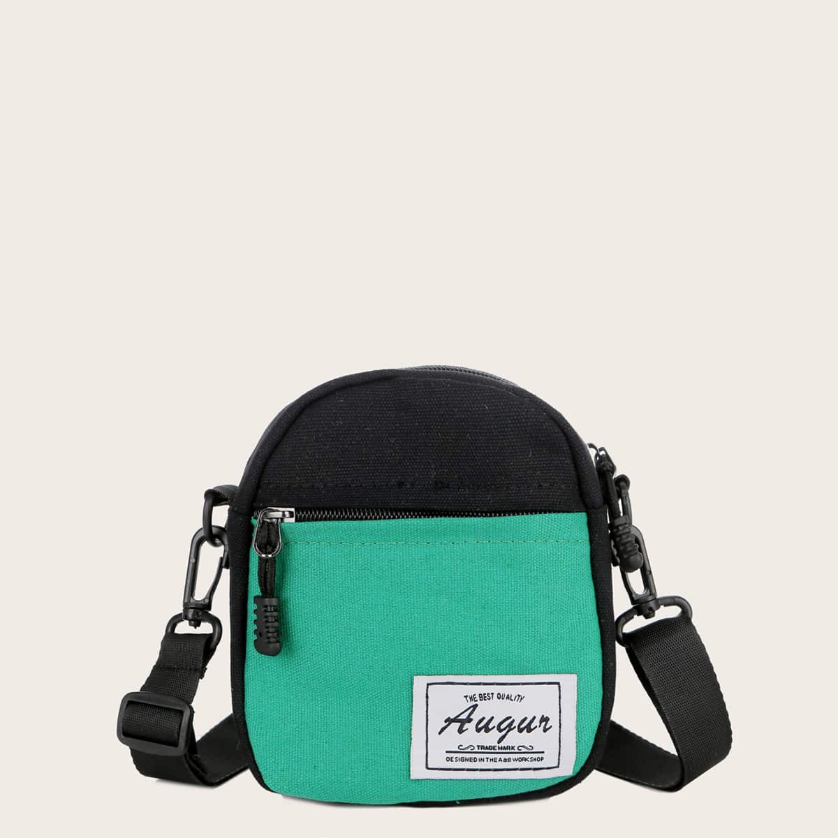 

Mini Color Block Zip Front Crossbody Bag, Multicolor