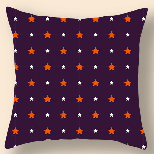 

Star Print Cushion Cover Without Filler, Multicolor