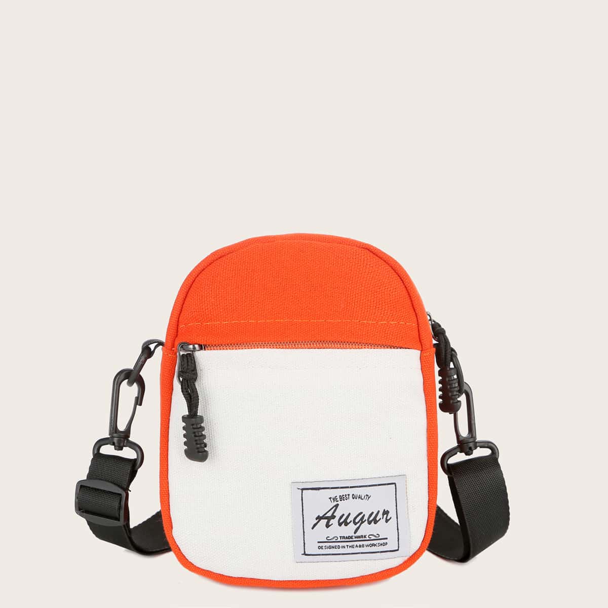 

Mini Color Block Zip Front Crossbody Bag, Multicolor