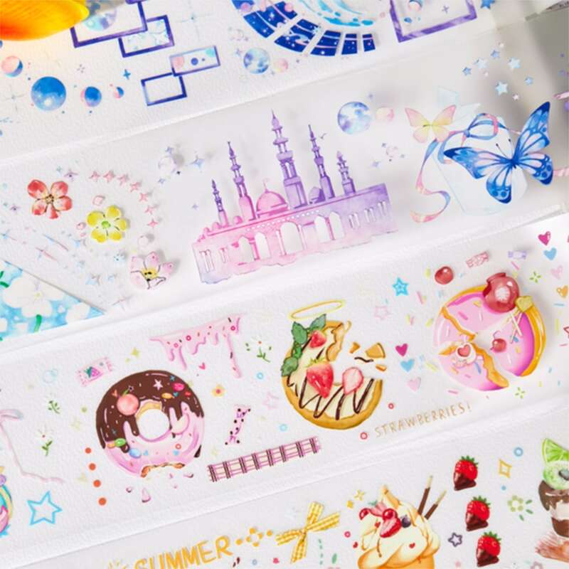 

1roll Cartoon Graphic Random Decorative Tape, Multicolor