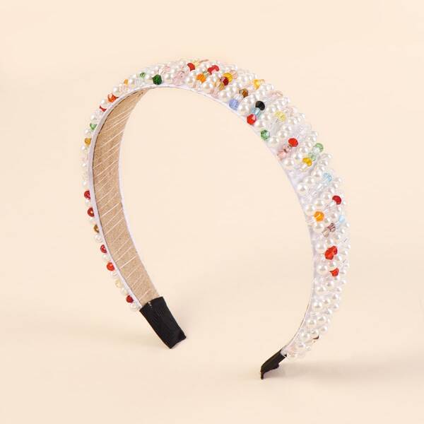

Girls Bead Decor Hair Hoop, Multicolor