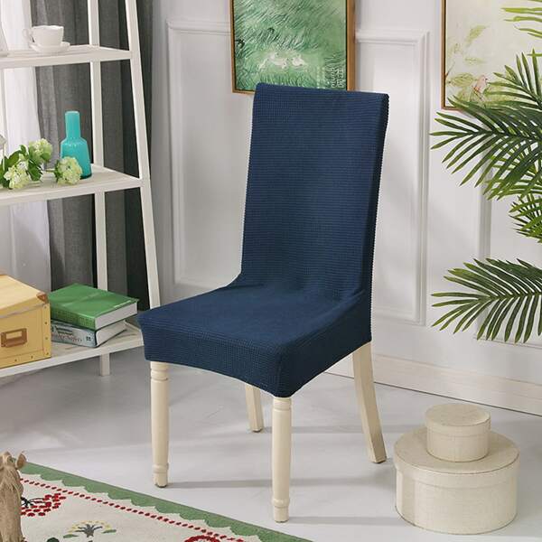 

Solid Color Stretchy Chair Cover, Navy blue