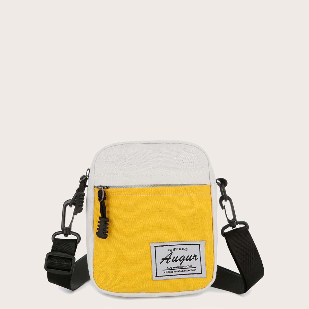 

Mini Color Block Canvas Crossbody Bag, Yellow