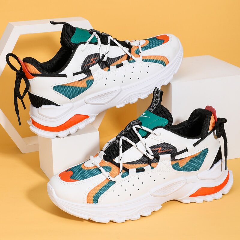 

Guys Lace-up Front Colorblock Chunky Sneakers, Multicolor