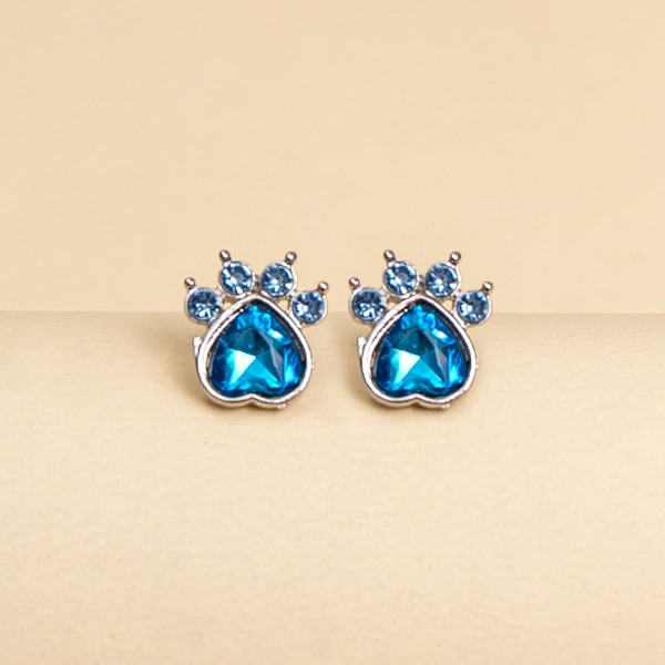 

Rhinestone Decor Earrings, Blue